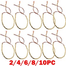 2-10X Handmade Tibetan Copper Beads Bracelet Buddhist Good Luck Rope Jewelry UK