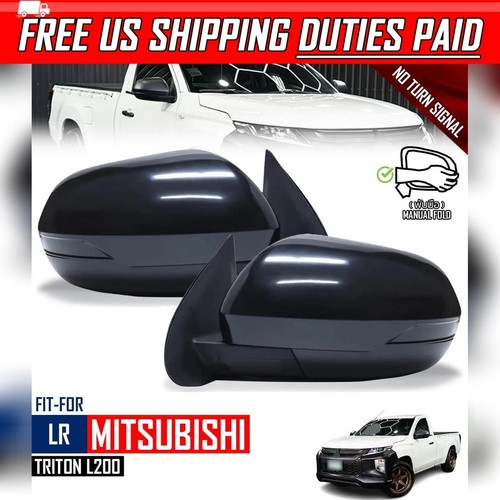 Side mirror black manual pair - black,