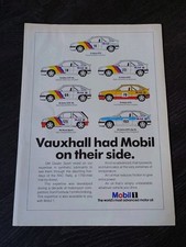 Vauxhall Astra GTE & Nova Sport Rally Poster 1988 Vauxhall Sport Mobil 1 Advert