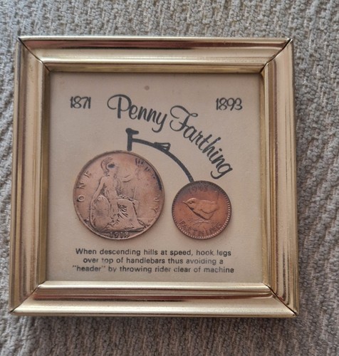 Penny farthing bicycle coin - farthing,
