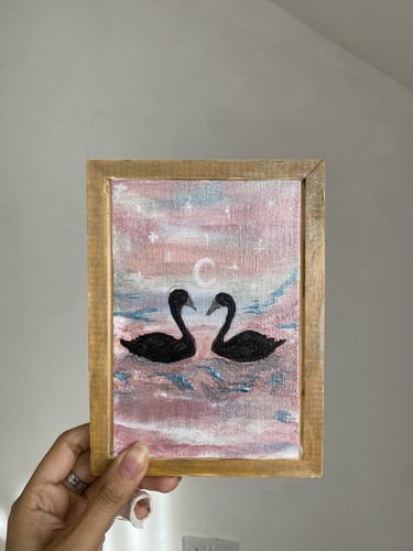 Swan metallic acrylic - acrylic, canvas