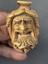 Antique Meerschaum Laughing Bacchus God Of Wine Hand Carved Pipe Superb