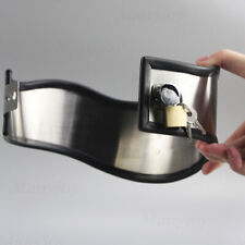 Bondage Neck Collar Locking Posture Chocker Stainless Steel Slave Restraint BDSM