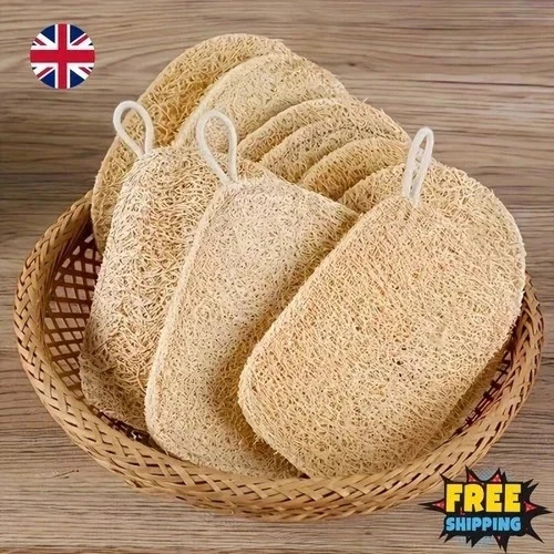 6pcs natural loofah sponges - natural,
