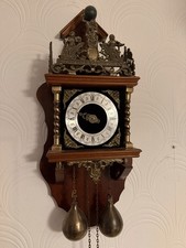 Vintage Dutch Antique Wall Clock with Pendulum