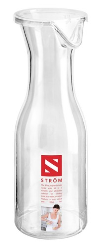 Very clear plastic carafe with - very,