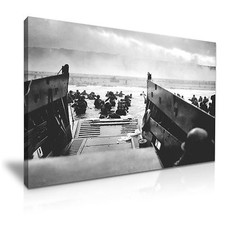 Normandy D-Day World War 2 ll WW2 Canvas Wall Art Picture Print 76x50cm War1