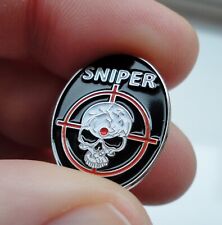 Pre-Owned Sniper Skull Crosshair Army Combat pin badge Gamer Rifle Military Retu