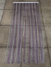 Alluminium Chain Fly Screen Curtain - Purple And Silver - 90 X 195cm