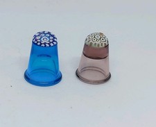 Milfiory Glass Thimble Caithness Scotland Hand Blown 2 Available In Two Colours