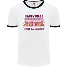 Dog Happy Pills Mens Ringer T-Shirt