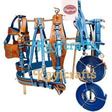 Blue and Natural Leather