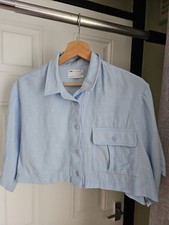 ASOS Blue Oversized Crop Shirt