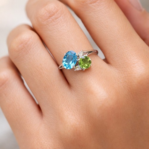 Peridot swiss blue - peridot, two
