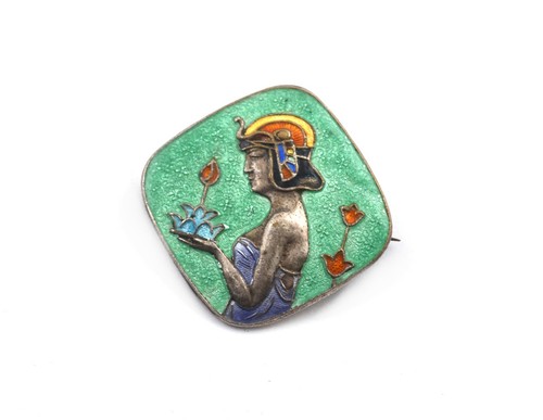 Art deco white metal enamel - deco,
