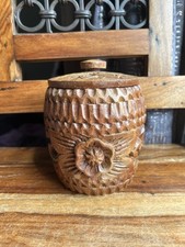 Vintage Carved Wooden Round