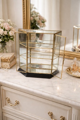 Vintage brass glass - brass, curio