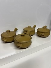 Set Of 4 Denby Ode Stoneware Lidded Soup  Bowls