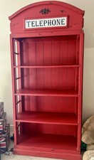 Vintage Red Telephone Bookcase Shelf Display Unit