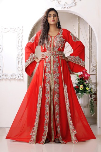 Red moroccan caftan wedding - red,