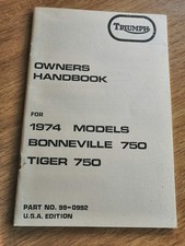 TRIUMPH 750cc OWNERS HAND BOOK