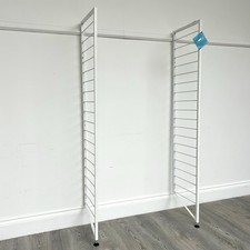 2 x Staples Ladderax white metal retro upright ladder sections 