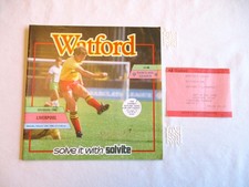 WATFORD V LIVERPOOL PROGRAMME & TICKET 13/02/88 - VERY GOOD CONDITION.