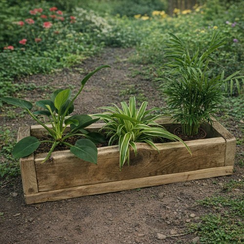 Solid wooden frame raised bed - wooden,