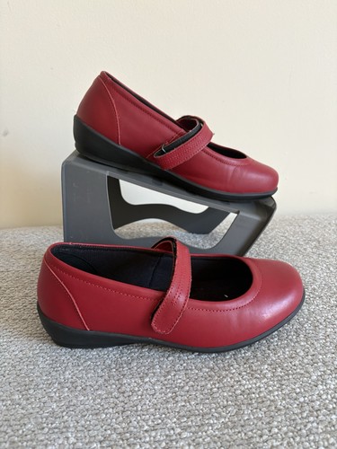 Cosyfeet red leather mary - mary, jane