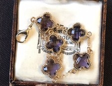 Vintage Style Jewellery Amethyst Bracelet 14K gold plated