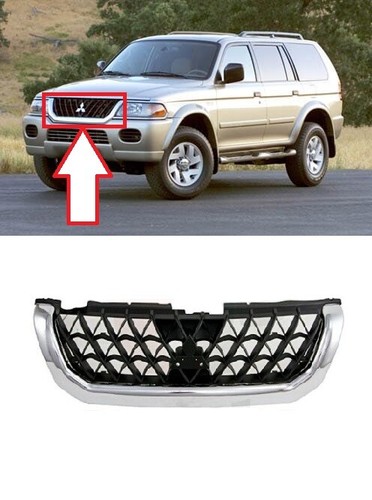 Front center grille chrome - front,