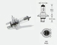24 volt 75/70 watt H4 Type 475 halogen headlamp headlight bulbs pair