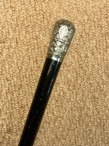 Antique ebonised walking stick - antique,