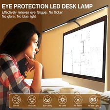LED Double Head Desk Lamp 24W Foldable Reading Desk Light Dimmable Eye Caring