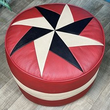 Vintage VINYL FOOT POUFFE Red