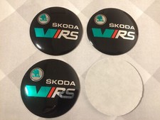 4x Stickers VRS SKODAs Car Wheel Center Cap Sticker Brand New 56mm Small Logo