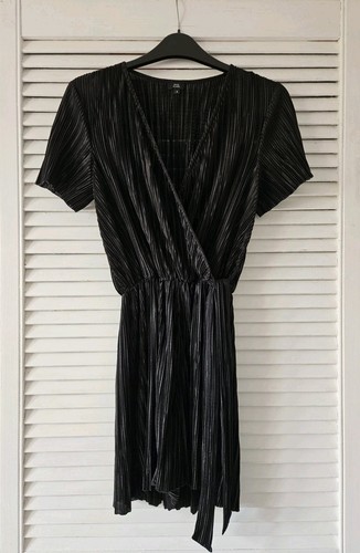 River island black plisse wrap - black,