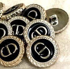 X5 Set Of Christian Dior Lightweight Buttons black & gold CD Iconic DIOR Buttons