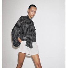 Zara Cape Blouse With The Detail Size m Black