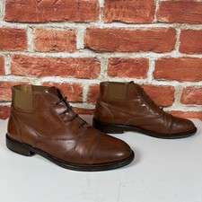 Russell & Bromley Women’s Brown Italian Leather Boots Size UK 3 Lace Up Dress