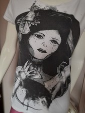 Drop Dead Clothing Cut Throat Melt Into Dark Tee Gals Sz L/UK10-12 Guys Sz XS