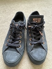 Black Suede Converse With Rose Gold Eyelets Uk Size 6