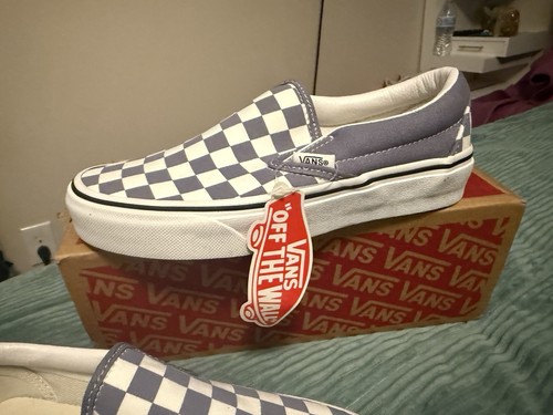 New vans checkers slip men - new,