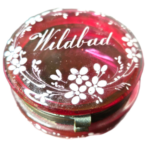 Antique ruby glass trinket box - ruby,