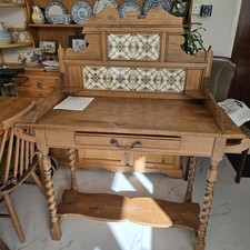 Antique Pine Washstand Dressing Table for Hall, Bathroom, or Bedroom