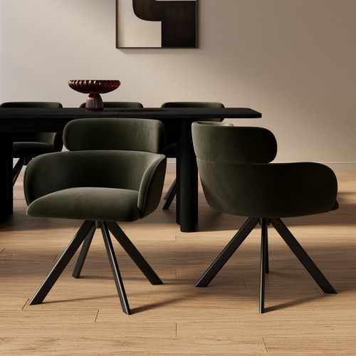 Set green velvet curved - set, of