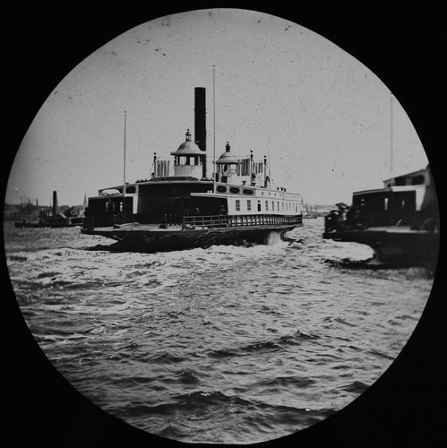 Magic lantern slide - magic, boat