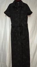 Disturbia Denim Printed Jumpsuit Size 8 With Disturbia Black Patch To Rear