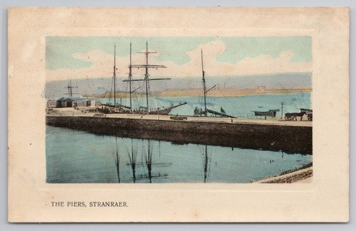 Piers stranraer postcard masts - stranraer,