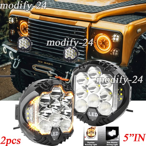 2pc round amber - round, led